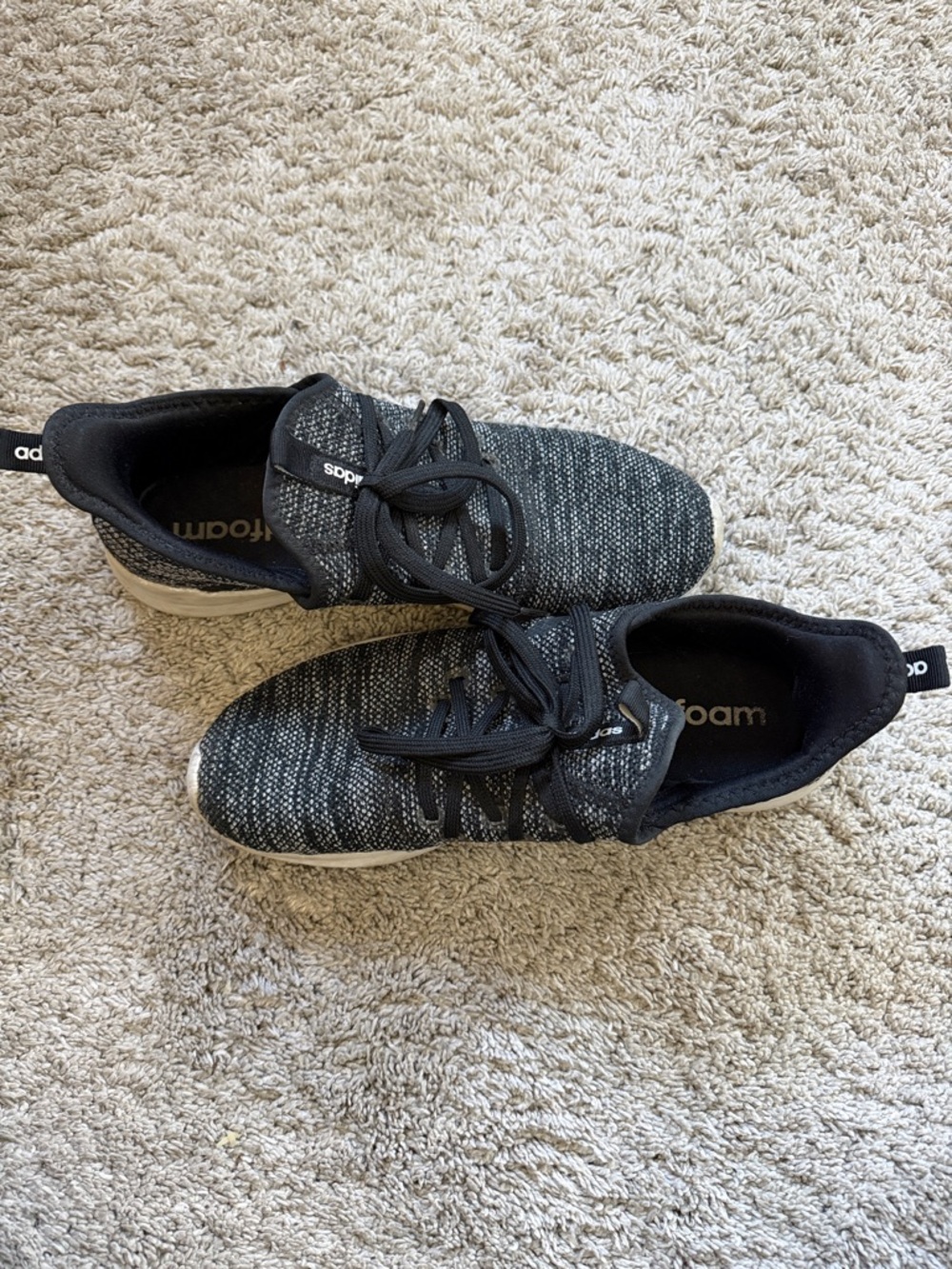 adidas Women’s Black/Gray Knit Lace-Up Sneakers Cloudform